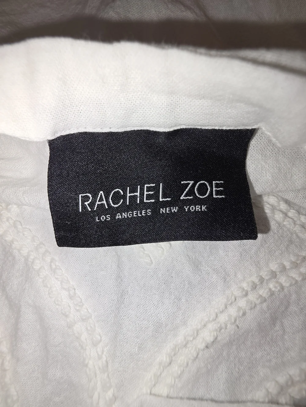 NEW Rachel Zoe SET of King Pillow SHAMS White Textured Cotton Top